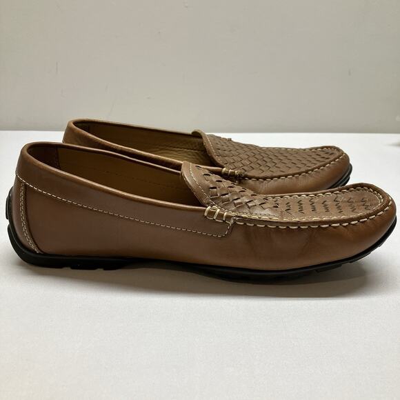 Geox Woven Driving Moccasins Loafers Brown Leather Slip On Shoe Size 44 US 11 - Picture 6 of 13